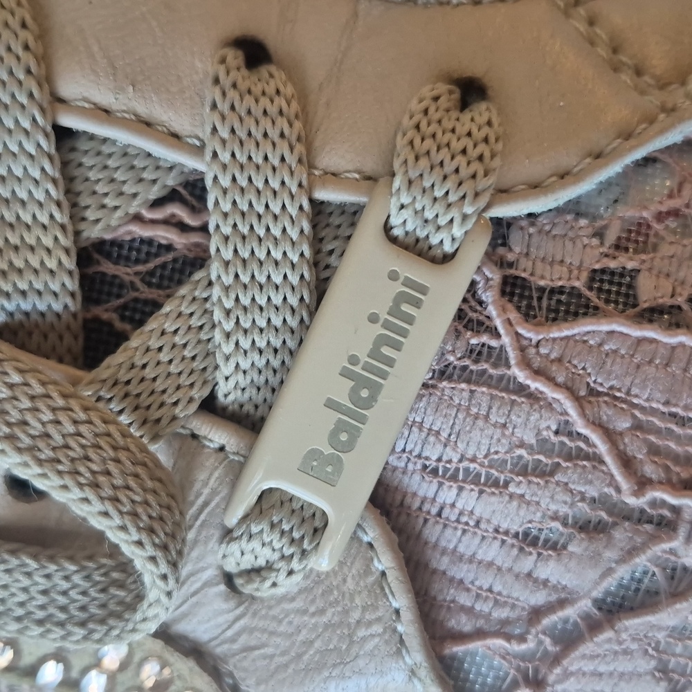 Baldinini Blush Pink Lace Platform Sneakers - Picture 9 of 11